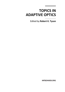 Topics in Adaptive Optics