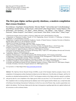 The First Pan-Alpine Surface-Gravity Database, a Modern Compilation