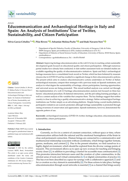 Educommunication and Archaeological Heritage in Italy and Spain: an Analysis of Institutions’ Use of Twitter, Sustainability, and Citizen Participation