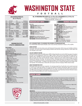 WASHINGTON STATE (8-1, 5-1 Pac-12) at COLORADO (5-4, 2-4 Pac-12) (8-1, 5-1 Pac-12) 12:30 P.M