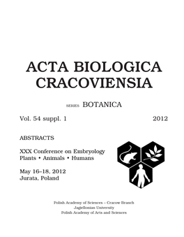 ACTA BIOLOGICA CRACOVIENSIA Series Botanica