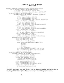 French V, VI, VIII & IX Corps, 15 May 1807