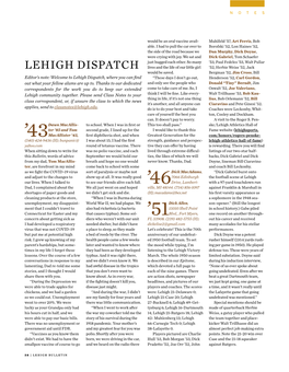 Lehigh University Summer Bulletin 2020 – Class Notes