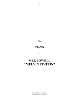 Mel Powell “Melvin Epstein”