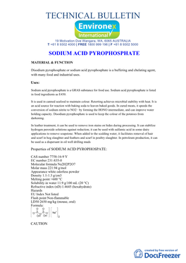 Sodium Acid Pyrophosphate