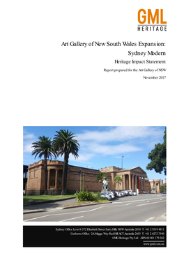Sydney Modern Heritage Impact Statement Report Prepared for the Art Gallery of NSW November 2017