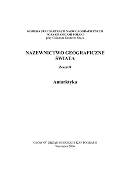 KOMISJA STANDARYZACJI NAZW GEOGRAFICZNYCH POZA GRANICAMI POLSKI Przy Głównym Geodecie Kraju