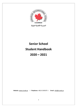 Senior School Student Handbook 2020 – 2021