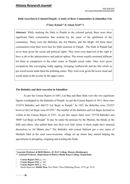 History Research Journal ISSN: 0976-5425 Vol-5-Issue-6-November-December-2019