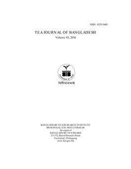 Tea Journal of Bangladesh