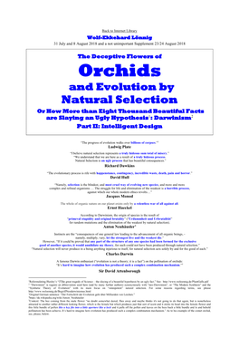 Orchids and Evolution by Natural Selection