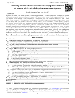 Inventing-Around Edison's Incandescent Lamp Patent