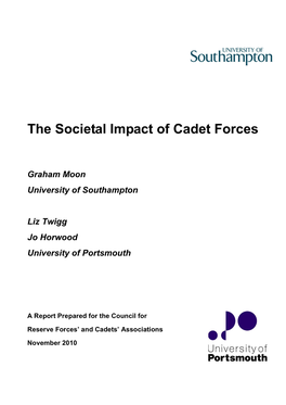 The Societal Impact of Cadet Forces