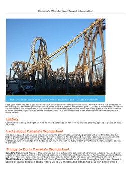 Canada's Wonderland Travel Information