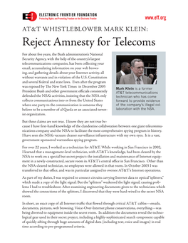 Reject Amnesty for Telecoms