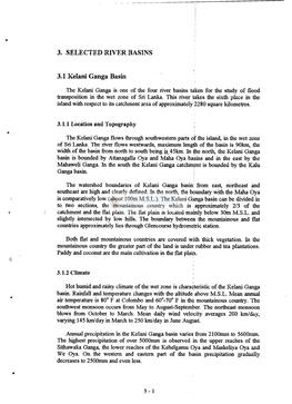 3. SELECTED RIVER BASINS 3.1 Kelani Ganga Basin