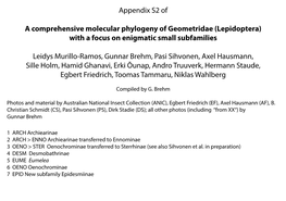 Appendix S2 of a Comprehensive Molecular Phylogeny of Geometridae