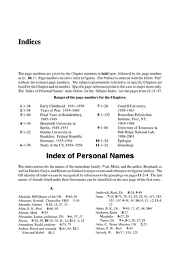 Indices Index of Personal Names
