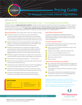 Pricing Guide for Nonprofit and Public Interest Organizations