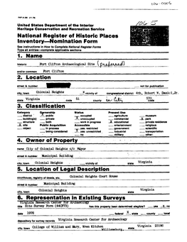 Nomination Form See Instructlonet in How to Complete Natlonel Register Forms Type All Entrles-Complete Applicable Sections 1 Name