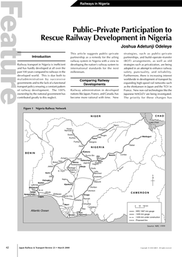 Public–Private Participation to Rescue Railway Development in Nigeria Joshua Adetunji Odeleye