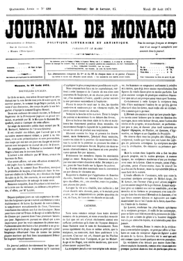 Ilereaut : Ituê De Lifttraitie, 15. Mardi 29 Août 1871 Xetarè I Sont Les Abonnements Comptent Du Ler Et Du 16 De Chaque Mois