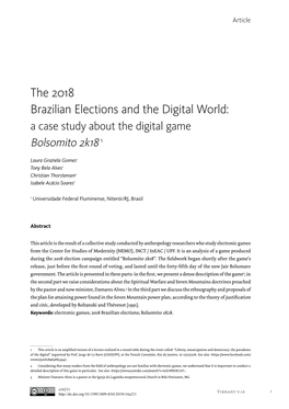 The 2018 Brazilian Elections and the Digital World: a Case Study About the Digital Game Bolsomito 2K18 1