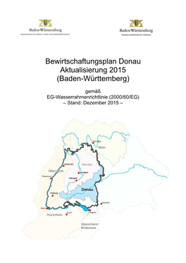 Bewirtschaftungsplan Donau, Aktualisierung 2015