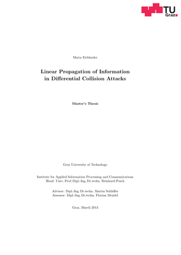 Linear Propagation of Information in Differential Collision Attacks