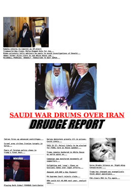 Saudi War Drums Over Iran