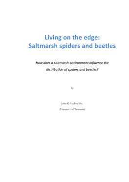 Living on the Edge: Saltmarsh Spiders and Beetles