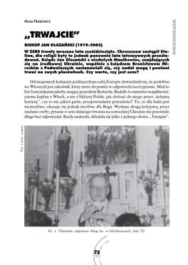 „Trwajcie”. Biskup Jan Olszański