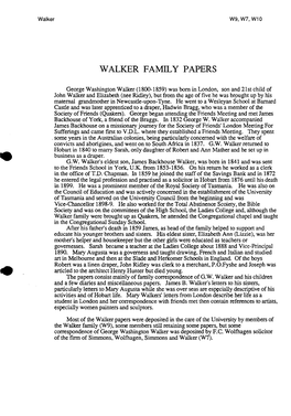Walker Family Papers