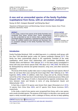 A New and an Unrecorded Species of the Family Psychidae