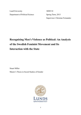 An Analysis of the Swedish Feminist Movement and Its Interaction with the State