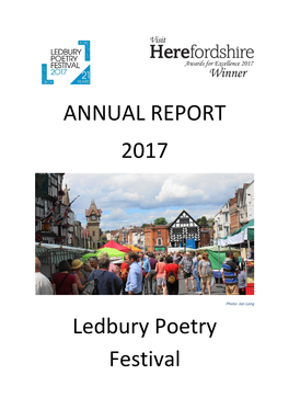 ANNUAL REPORT 2017 Ledbury Poetry Festival