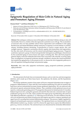 Epigenetic Regulation of Skin Cells in Natural Aging and Premature Aging Diseases