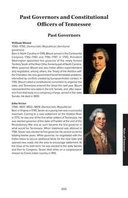 Past Governors and Constitutional Officers of Tennessee