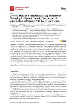 Ureteral Stent and Percutaneous Nephrostomy in Managing Malignant Ureteric Obstruction of Gastrointestinal Origin: a 10 Years’ Experience