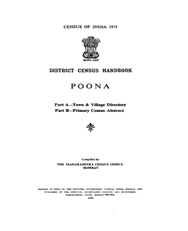 District Census Handbook, Poona, Part