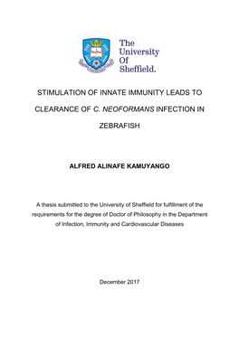 Stimulation of Innate Immunity Leads to Clearance of C. Neoformans