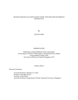 South Korean Bilinguals by Lee Jin Choi Dissertation