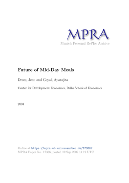 Future of Mid-Day Meals
