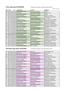 Herrer Liga Sæson 2019/2020 HTH Dame