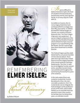 Remembering Elmer Iseler