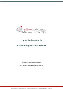 Labor Parlamentaria Claudia Nogueira Fernández