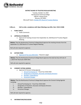 10-13-2020 NTC Board Agenda + Packet