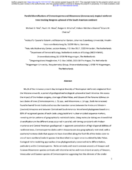 Parallel Diversifications of Cremastosperma and Mosannona (Annonaceae), Tropical Rainforest Trees Tracking Neogene Upheaval of the South American Continent