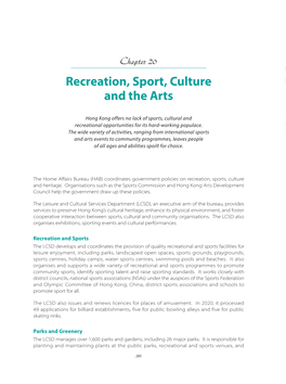 Recreation, Sport, Culture and the Arts