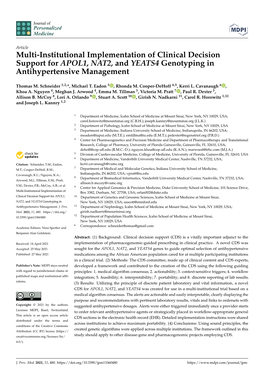 Multi-Institutional Implementation of Clinical Decision Support for APOL1, NAT2, and YEATS4 Genotyping in Antihypertensive Management